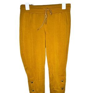 Derek Heart Planet Gold Juniors' Side-Snap Jogger Pants Yellow Size Medium